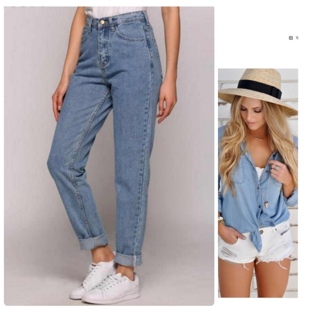 Vintage Wrangler Medium Wash Mom Jeans High Waist Size 36 tapered leg▪